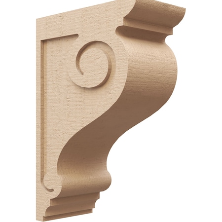 Ekena Millwork 8"W x 16"D x 24"H Classic Scroll Rough Cedar Woodgrain TimberThane Corbel, Primed Tan CORUR08X16X24SCRRCPR